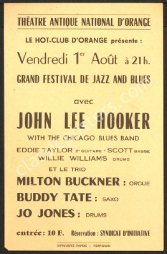 Attractive French John Lee Hooker Handbill