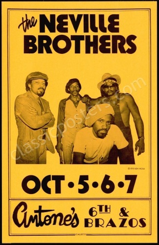 1978 Neville Brothers Austin Poster