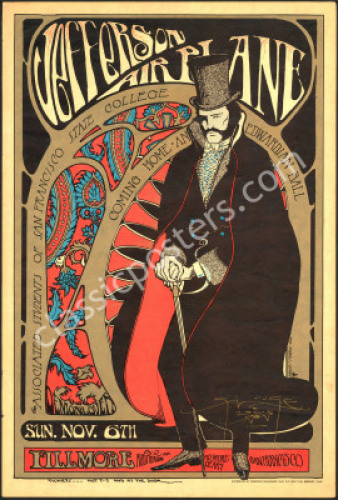 Signed AOR 2.81 Edwardian Ball Jefferson Airplane Poster