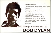 Rare 1964 Bob Dylan San Francisco Poster
