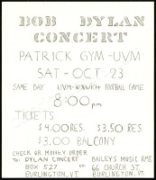 1965 Bob Dylan Vermont Handbill
