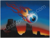 Gorgeous Original Rick Griffin Desert Eyeball Painting