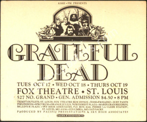 Grateful Dead Fox Theater Handbill