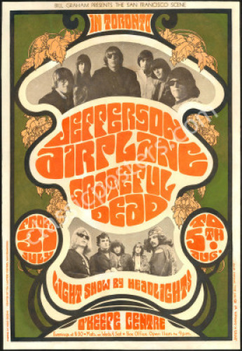 Rare BG-74 Grateful Dead Jefferson Airplane Poster