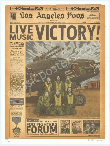 A Pair of 2021 Foo Fighters Pearl Posters