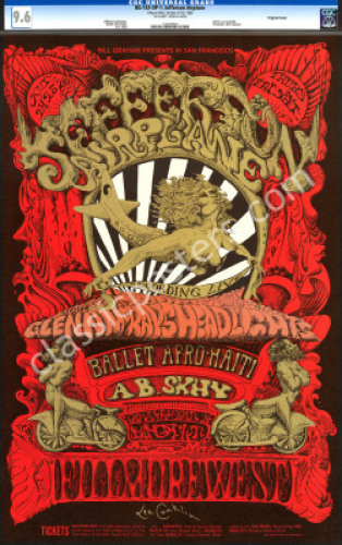 Signed and Certified BG-142 Jefferson Airplane Poster