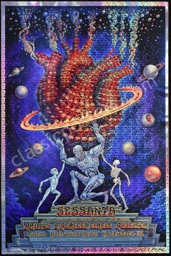 Rare Doodled Sessanta Los Angeles White Lava Foil Poster