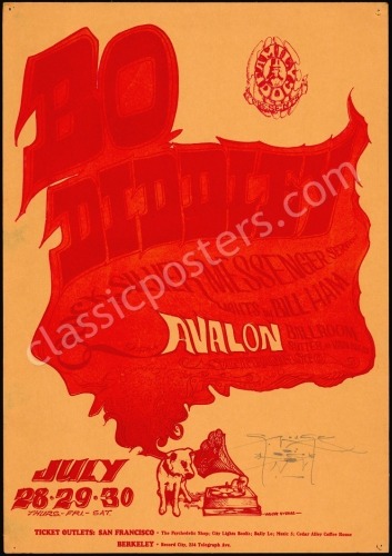 Signed Original FD-18 Bo Diddley Poster