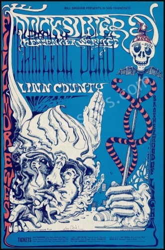 Popular Signed Original BG-144 Grateful Dead Poster