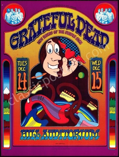 Signed AOR 4.187 Grateful Dead Hill Auditorium Poster