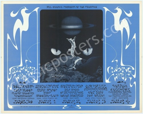 Signed Uncut BG-287 The Fillmore Closing Poster