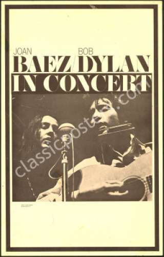 Rare Bob Dylan Joan Baez Tour Blank Poster