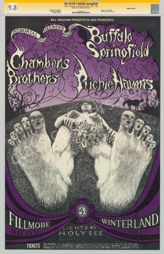 Superb Signed BG-122 Buffalo Springfield Poster
