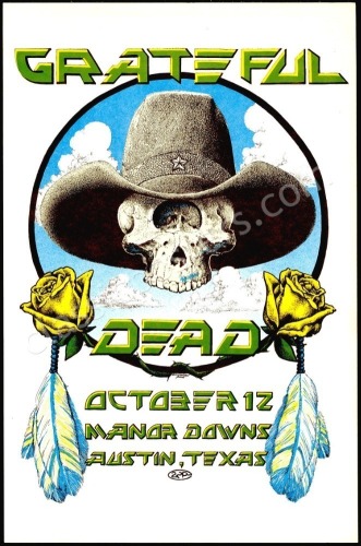 Gorgeous 1977 Grateful Dead Manor Downs Poster