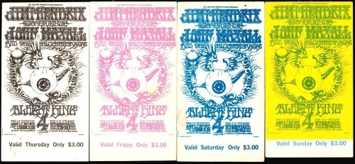 A Four-Piece BG-105 Jimi Hendrix Ticket Set