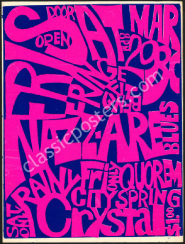 Rare 1968 Crystal Ballroom Portland Poster