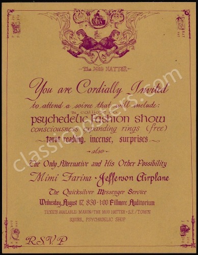 Scarce AOR 2.84 Psychedelic Fashion Show Handbill