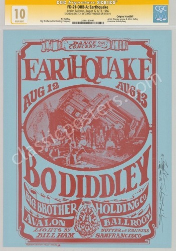 Superb Signed FD-21 Earthquake Handbill