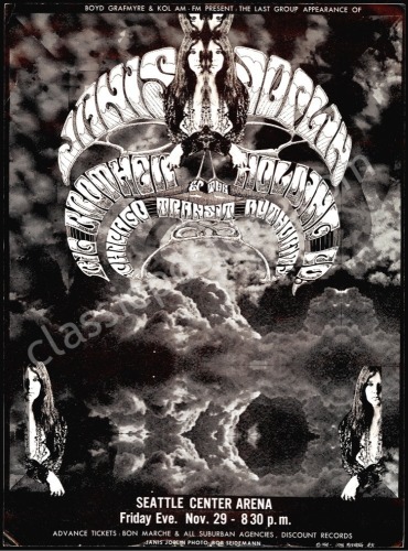 Rare 1968 Janis Joplin Seattle Poster