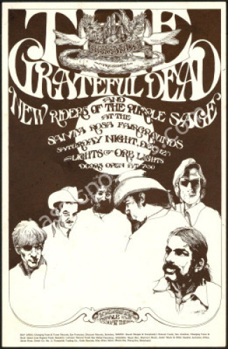 AOR 4.95 Grateful Dead Santa Rosa Handbill