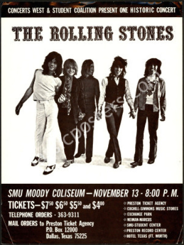 Superb Rolling Stones SMU Handbill