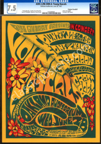 AOR 2.296 Young Rascals Grateful Dead Oakland Handbill