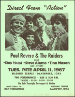 Scarce Paul Revere & The Raiders Handbill