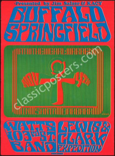 Scarce AOR 3.39 Buffalo Springfield Earl Warren Poster