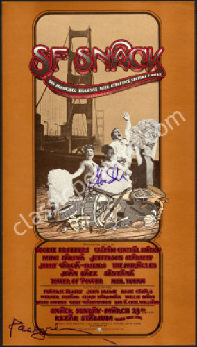 Grace Slick- and Paul Kantner-Signed AOR 4.49 Poster