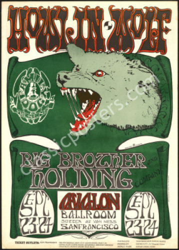 Popular and Scarce FD-27 Howlinâ€šÃ„Ã´ Wolf Poster