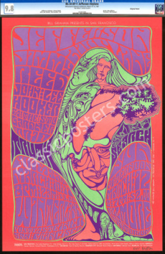 Beautiful Signed BG-54 Jefferson Airplane Poster