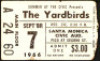 Rare 1966 The Yardbirds Ticket Stub