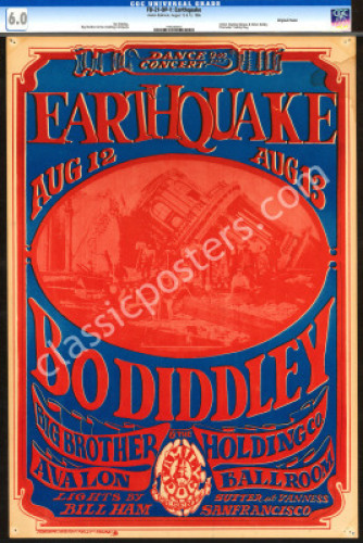 Scarce Original FD-21 Earthquake Poster