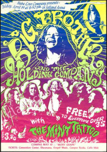 Attractive AOR 3.30 Janis Joplin Handbill