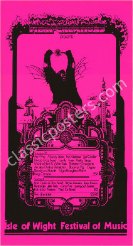 Scarce 1969 Isle of Wight Festival Poster