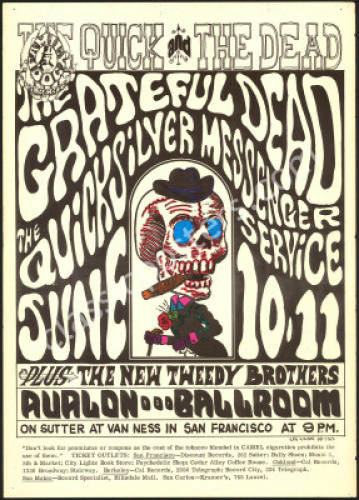 Very Nice Hand-Colored Original FD-12 Grateful Dead Poster