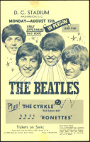 Gorgeous 1966 Beatles Washington D.C. Handbill