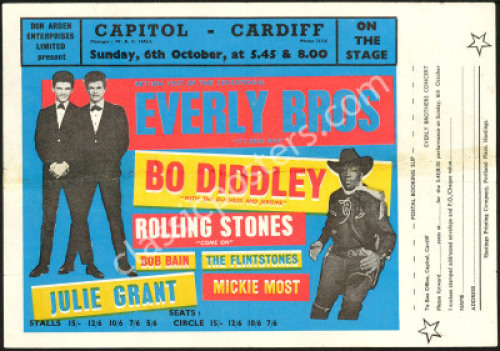 Rare 1963 Rolling Stones Wales Handbill
