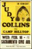 Very Nice 1970 Cardboard Judy Collins Poster