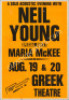 Scarce 1989 Neil Young Greek Theater Poster