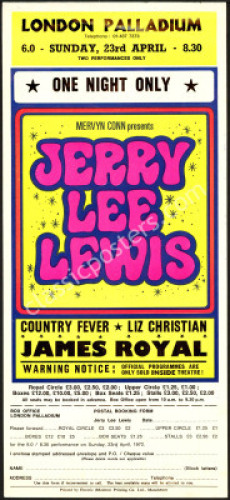 Rare Jerry Lee Lewis London Handbill