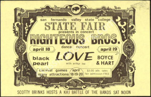 Scarce Righteous Brothers Arthur Lee Handbill