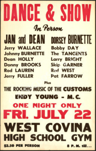 Very Rare 1960 Jan and Dean Cardboard Poster