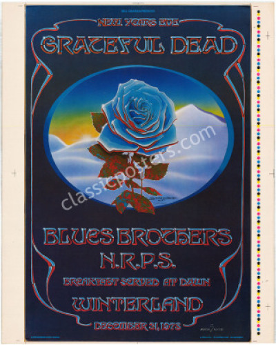 Superb Signed AOR 4.38 Grateful Dead Blue Rose Proof Sheet