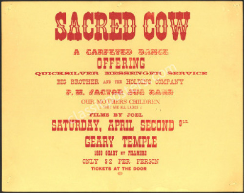 Rare 1966 Big Brother Sacred Cow Poster