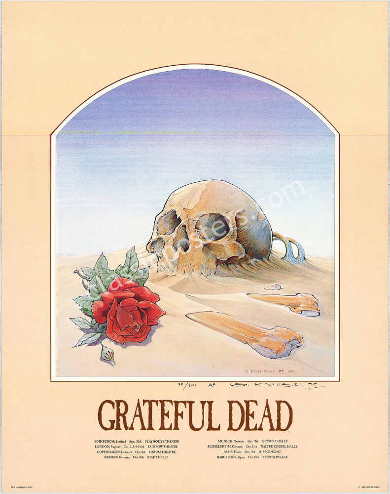 Signed And Numbered 1981 Grateful Dead Tour Poster signed-and-numbered-1981-grateful-dead-tour-poster