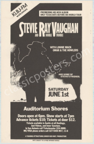 Stevie Ray Vaughan Auditorium Shores Poster