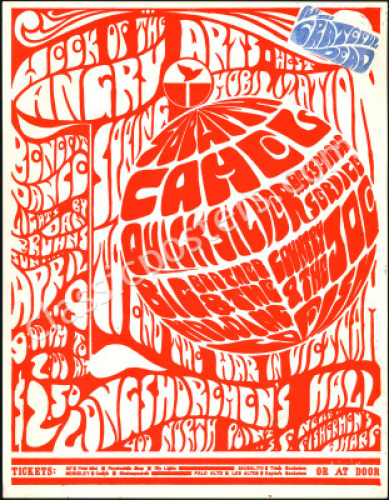 Rare AOR 2.193 Angry Arts Poster with Grateful Dead Sticker