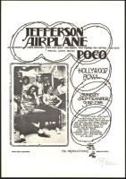 Signed 1972 Jefferson Airplane Hollywood Poster