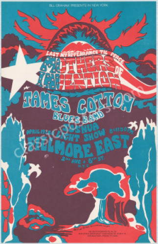 Scarce FE-4 Frank Zappa Fillmore East Poster